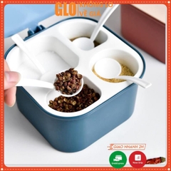 Hộp Đựng Gia Vị 4 Ngăn 14x16x8cm Tiện Dụng Cho Nhà Bếp Của Bạn