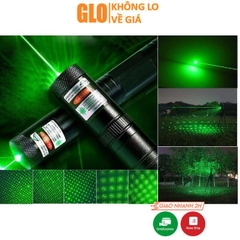 Đèn Pin Laser 303 Ánh Sáng Xanh Lá Chiếu Xa Cực Mạnh, Kèm Phụ Kiện Chiếu Sao Vạn Hoa Dùng Pin Sạc