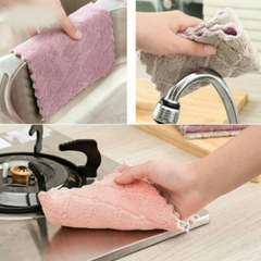 Khăn Lau Đa Năng Không Bụi Lau Màn Hình, Bếp, Bát Đĩa, Cốc Chén Siêu Thấm Nước, Chống Dính Dầu Mỡ Hai Mặt 12x18cm