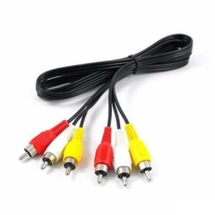 Dây Loa AV 6 Đầu Jack Hoa Sen RCA Dài 1.5M (Đen) Hàng Xịn Bóc Thiết Bị, Đầu Jack Chắc Chắn, Đàn Hồi Tốt, Dây Lõi Đồng To