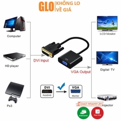 Cáp Chuyển DVI-D 24+1 Đực Sang VGA Cái (Cáp DVI Có IC)