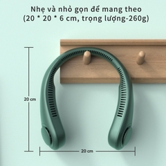 Quạt Đeo Cổ Mini, Quạt Treo Cổ Không Cánh Chính Hãng, Hiện Đại, Biên Độ Thổi 360 Độ