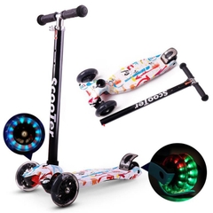Xe trượt Scooter ba bánh phát sáng ,siêu thế hệ mới thiết kế màu sắc, Khung thép chịu lực ,bánh phát sáng cỡ lớn