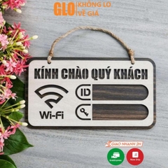 Bảng Gỗ Decor Wifi Password Treo Tường, Trang Trí Homestay