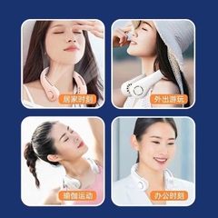 Quạt Đeo Cổ Mini, Quạt Treo Cổ Không Cánh Chính Hãng, Hiện Đại, Biên Độ Thổi 360 Độ