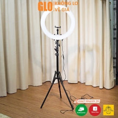 Đèn Livestream 26cm-33cm Full Bộ Gồm Chân Đèn Và Giá Đỡ Điện Thoại, Hỗ Trợ Bán Hàng, Make Up, Nối Mi