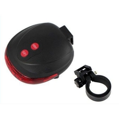 Đèn Led Hậu 2 Dải Laser + 5 Bóng Led Cảnh Báo Xe Đạp Gắn Phía Sau, Chống Nước Giúp Đạp Xe An Toàn Ban Đêm