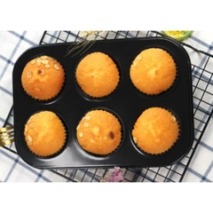 Khuôn Nướng Làm Bánh Cupcake, Muffin, Rau Câu 6 Ô Kích Thước 26x19x2,5cm