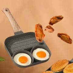 Chảo Đá Chiên Trứng 3 Ngăn Tiện Lợi Dùng Được Cho Bếp Từ, Hồng Ngoại