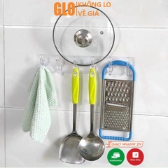 Giá Treo Đồ 6 Móc Nhựa Pha Lê 35x6cm Bản Lớn Dán Tường, Siêu Chịu Lực Không Cần Khoan Đục Tiện Lợi