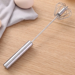Dụng Cụ Đánh Trứng Bán Tự Động Mini Cầm Tay Inox 304, Cây Đánh Trứng Trộn Thủ Công Gia Đình Thép Không Gỉ