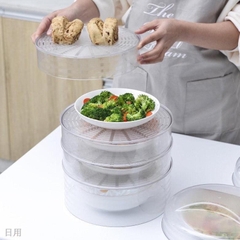 Lồng Bàn Trong Suốt 5 Tầng Đậy Thức Ăn Giữ Nhiệt, Chống Bụi, Chất Liệu Nhựa Mica