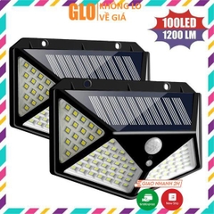 Đèn Led Năng Lượng Mặt Trời Cảm Biến Chuyển Động 100 Led 3 Chế Độ Siêu Sáng Chống Nước
