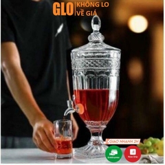 Bình Thủy Tinh 3 Lít Có Vòi Rót Đựng Rượu, Bia, Nước Ngọt, Hoa Quả