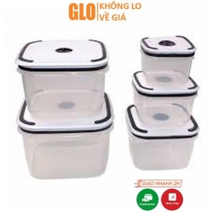 Set Combo 5 Hộp Nhựa Vuông Đựng Thực Phẩm
