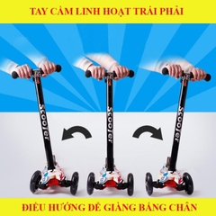 Xe trượt Scooter ba bánh phát sáng ,siêu thế hệ mới thiết kế màu sắc, Khung thép chịu lực ,bánh phát sáng cỡ lớn