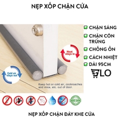 Nẹp Mút Xốp Sỉ 95cm Chặn Đáy Khe Cửa, Gió Mùa, Cách Nhiệt, Cách Âm, Ngăn Côn Trùng, Chống Kẹt Tay Chân Bé