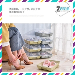 Hộp Đựng Giày Dép Nắp Nhựa Cứng Trong Suốt Có Nắp Đậy Thoáng Khí, Size lớn Chịu Lực 4kg Kích Thước 34 x 24 x 13