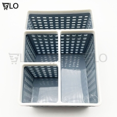 Giỏ Nhựa 4 Ngăn Loại Lớn Để Bút Viết, Vật Dụng, Mỹ Phẩm