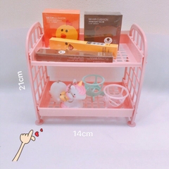 Kệ Nhựa 2 Tầng Mini Đựng Đồ Văn Phòng, Phòng Tắm, Nhà Bếp