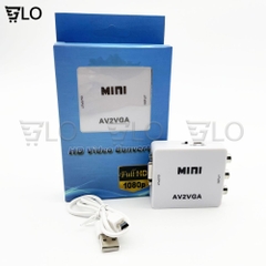 Box Chuyển AV Ra VGA Mini, Bộ Adapter AV2VGA Chuyển Đổi AV Sang VGA, Bộ VGA2AV Chuyển VGA Sang AV