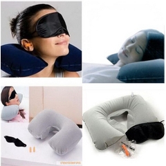 Bộ Gối Ngủ Xe Hơi Du Lịch Văn Phòng Kèm Bịt Mắt Và Nút Tai