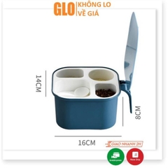 Hộp Đựng Gia Vị 4 Ngăn 14x16x8cm Tiện Dụng Cho Nhà Bếp Của Bạn