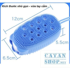 Bông Tắm Silicon Tạo Bọt Massage Hình Chuột Cute, Tẩy Da Chết 2 Mặt