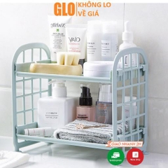 Kệ Nhựa 2 Tầng Mini Đựng Đồ Văn Phòng, Phòng Tắm, Nhà Bếp