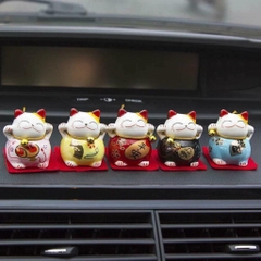 Bộ Tượng Sứ 5 Chú Mèo Thần Tài Nhật Bản Maneki Neko Mini May Mắn