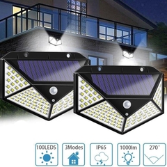 Đèn Led Năng Lượng Mặt Trời Cảm Biến Chuyển Động 100 Led 3 Chế Độ Siêu Sáng Chống Nước