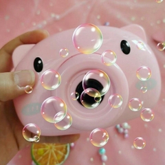 Máy Thổi Bong Bóng Mặt Heo Xài Pin Tiểu Hình Máy Ảnh