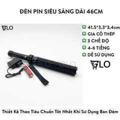 Đèn Pin Siêu Sáng Dài 46cm Kèm Pin Và Sạc