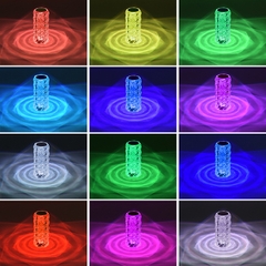 Đèn Ngủ Pha Lê Cảm Ứng Ánh Sáng LED Đổi 16 Màu Decor Trang Trí Phòng Ngủ Hiệu Ứng 3D Sang Trọng