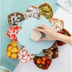 Khay Mứt Chưng Tết Hình Bông Hoa 2 Tầng Có Chỗ Để Điện Thoại