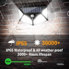 Đèn Led Năng Lượng Mặt Trời Cảm Biến Chuyển Động 100 Led 3 Chế Độ Siêu Sáng Chống Nước
