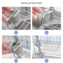 Khay Inox Gắn Vòi Rữa Chén, Lavabo, Kệ Giá Treo Để Đồ, Dụng Cụ Đa Năng Tiện Dụng