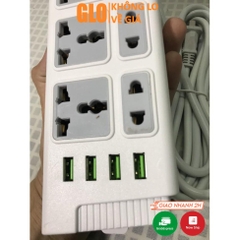 Ổ Cắm Điện CYX 218 Dân Dụng Có 4 Cổng Usb Tích Hợp Sạc Đa Năng, 3 Ổ Cắm 3 Chấu,3 Ổ Cắm 2 Chấu Dây Dài 3M Công Suất 2500W