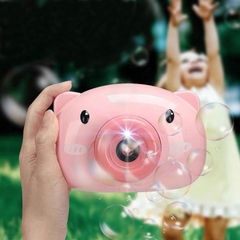 Máy Thổi Bong Bóng Mặt Heo Xài Pin Tiểu Hình Máy Ảnh
