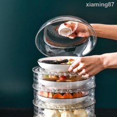 Lồng Bàn Trong Suốt 5 Tầng Đậy Thức Ăn Giữ Nhiệt, Chống Bụi, Chất Liệu Nhựa Mica