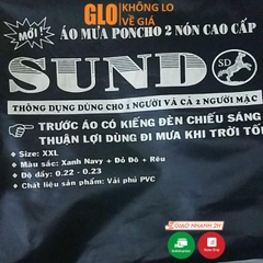 Áo Mưa 2 Đầu Có Kính Vải Dù Cao Cấp 1m4 Poncho Sundo Chống Thấm Tốt
