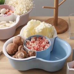 Bộ Rổ Đựng Ăn Lẩu 4 Ngăn 2 Tầng 34x12cm