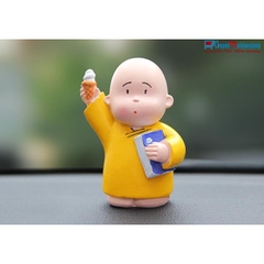 Bộ Tượng 3 Chú Tiểu Áo Vàng Ngộ Nghĩnh(Tịnh Tâm - Trí Tuệ - Hành Động)