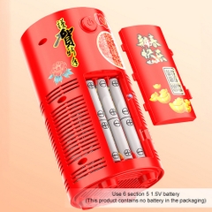 [Loại Lớn Kèm 6 Pin AA] Máy Thổi Bong Bóng Pháo Hoa 10 Lỗ Dung Tích 120ml Có Nhạc Và Đèn Trang Trí Chào Mừng Năm Mới