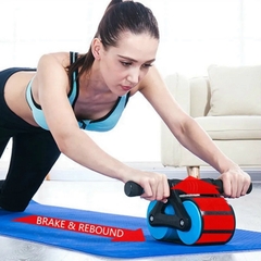 Con Lăn Tập Cơ Bụng Sử Dụng Công Nghệ Mới Có Phanh Lò Xo Trợ Lực Kèm Thảm Lót Gối
