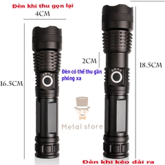 Đèn Pin Siêu Sáng Dùng Chip Led XHP50 Dùng Pin 26650 Dung Lượng Cao, Có Led Báo Dung Lượng Đèn Cầm Tay Cao Cấp