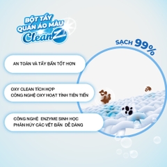 Bột Tẩy Quần Áo Màu CleanZ 300g Đánh Bay Vết Bẩn, Ố Màu Giúp Làm Sạch Quần Áo Như Mới