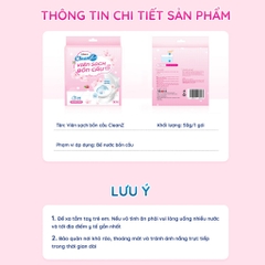 Viên Thả Bồn Cầu CleanZ Sạch Khuẩn Thơm Mát Tẩy Sạch Mảng Bám Khử Mùi Diệt Vi Khuẩn Toilet Thế Hệ Mới Hương Đào 50g/Gói