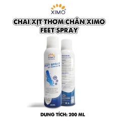 Xịt Thơm Chân Ximo 200ml Giúp Khử Mùi Hôi Chân Và Khử Mùi Giày Ngăn Tiết Mồ Hôi Và Vi Khuẩn Gây Mùi
