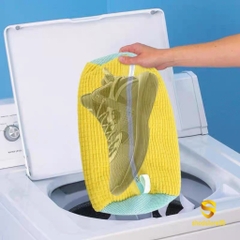 Túi Giặt Giày Máy Giặt Lông Tơ Sợi Polyester, Có Đệm Lưới, Khóa Kéo, Dễ Dàng Loại Bỏ Bụi Bẩn Mà Không Biến Dạng Giày